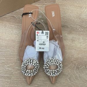 Zara Embellish Vinyl Heel Clear